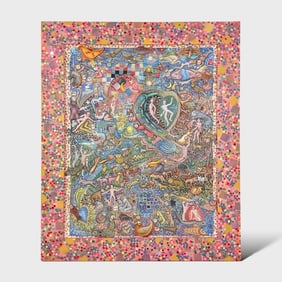 Original Yuri Krockmaluk "The Love Letter" Mixed Media Large Framed Painting