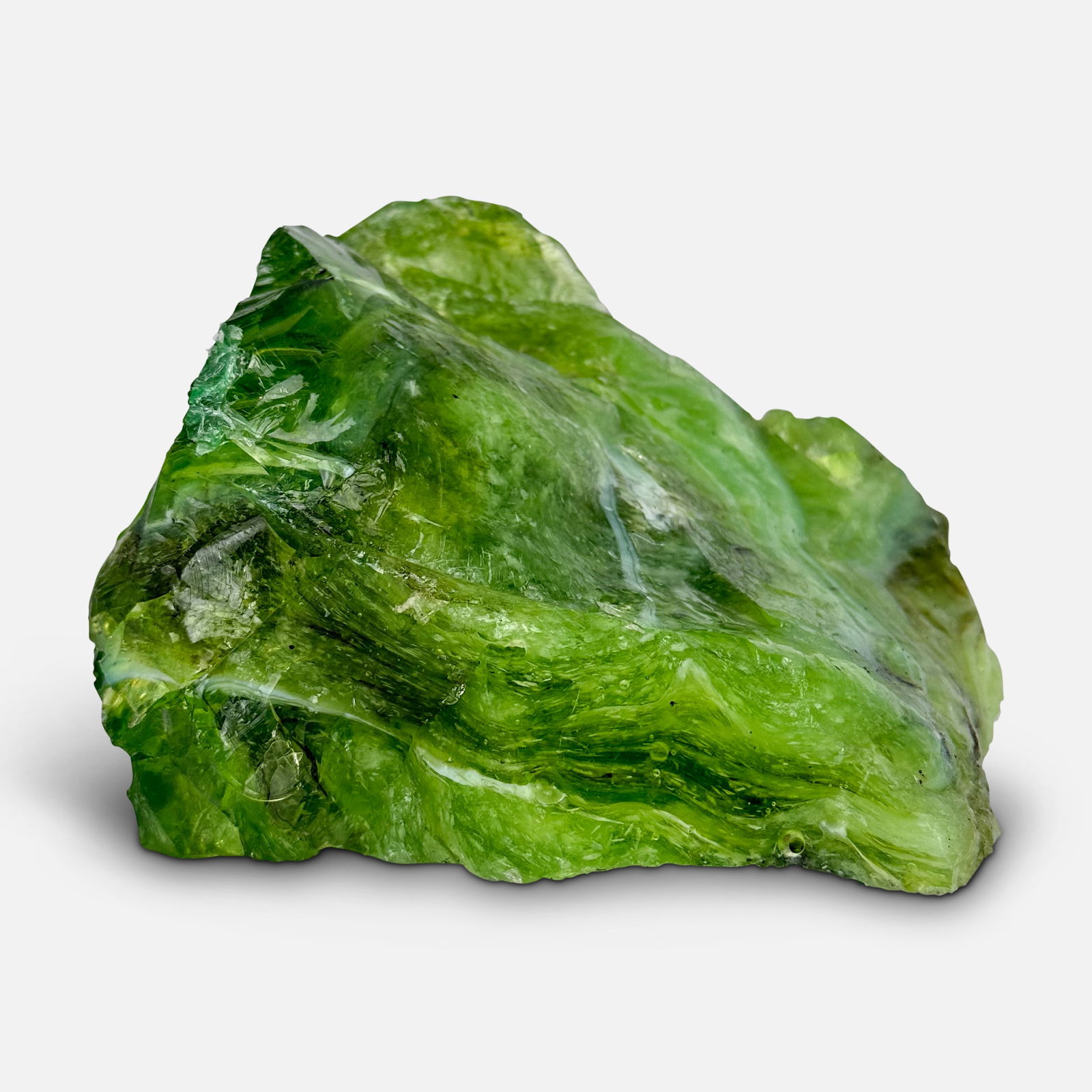 Fantastic Large Bright Green Multi-Layered Cullet Glass Rock Block for Aquarium Landscaping (1 of 5)