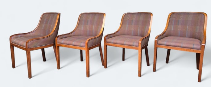 Four Ward Bennett for Brickel Associates Upholstered Arm Chairs