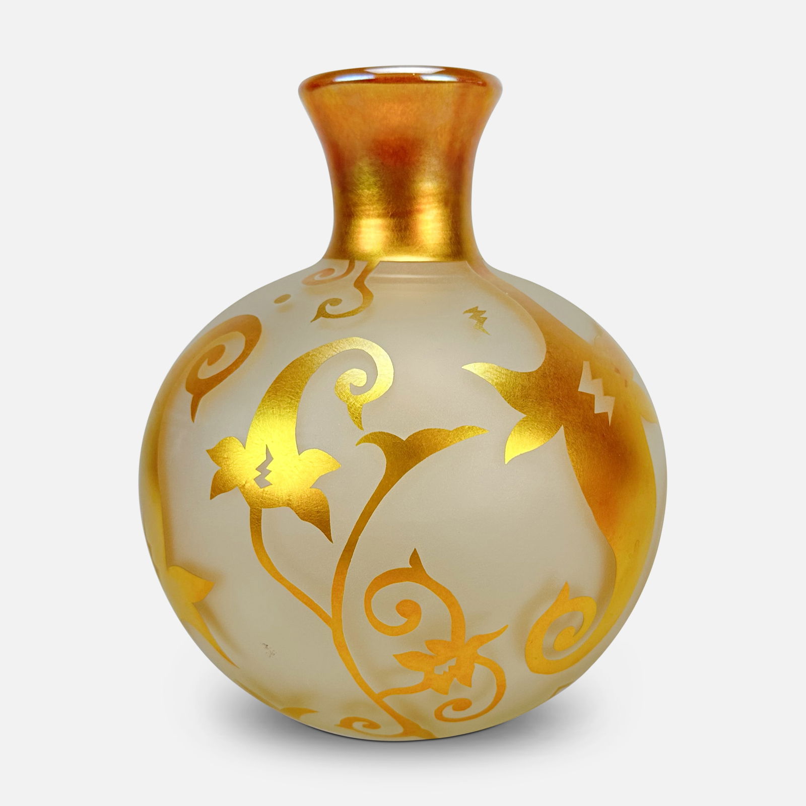 Steven Correia 1994 Limited Edition 121/500 Iridescent Gold Vase (1 of 6)