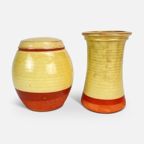 Pair Austin Hleza Mantenga Craft Glazed Pottery Vases South African MCM
