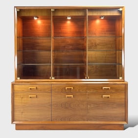 Fine High-End Two-Piece Lighted Luxury Glass Display Cabinet
