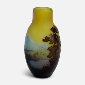 Signed Galle French Cameo Glass Vase