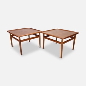 Pair Grete Jalk Danish Modern Teak Side Tables