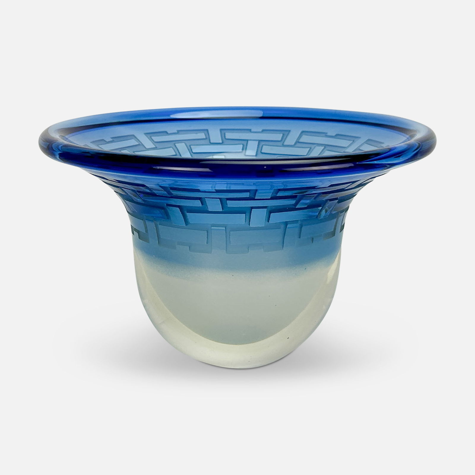 James Parsons Studio Art Glass Etched Vase (1 of 11)