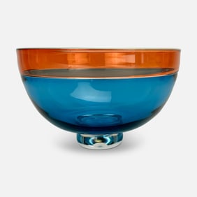 Brand & Greenberg 1988 Art Glass Multi Color Bowl
