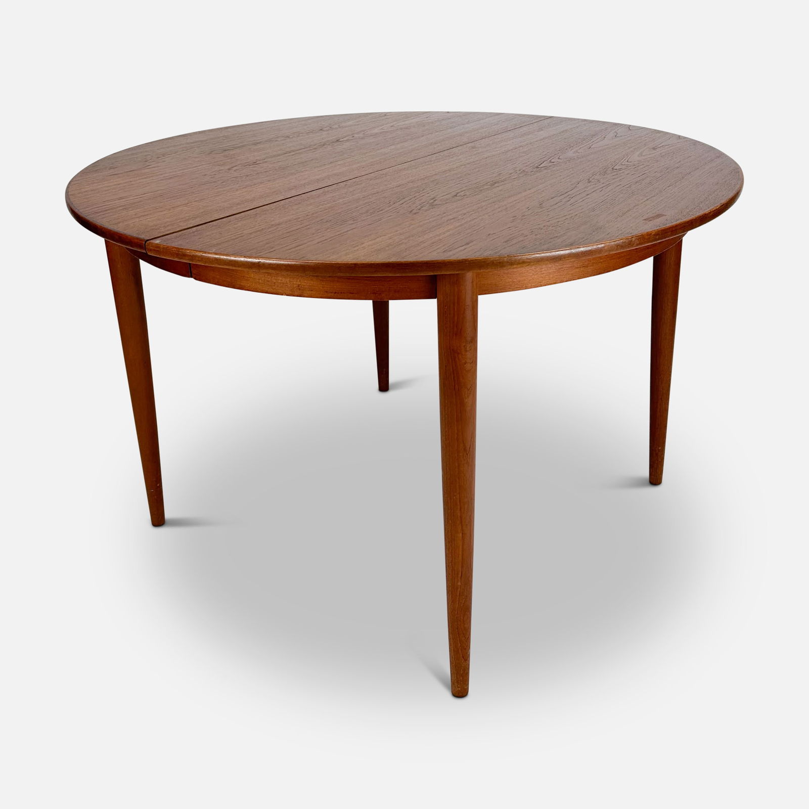 Skovmand & Andersen for Moreddi Danish Modern Teak Circular Extending Dining Table w/Two Leaves (1 of 11)