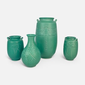 Nichibei Potters Art Pottery Nature Themed Vases