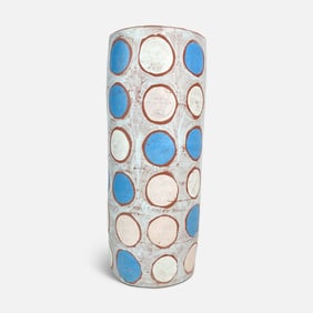 Tall Polka Dot Terracotta Vase