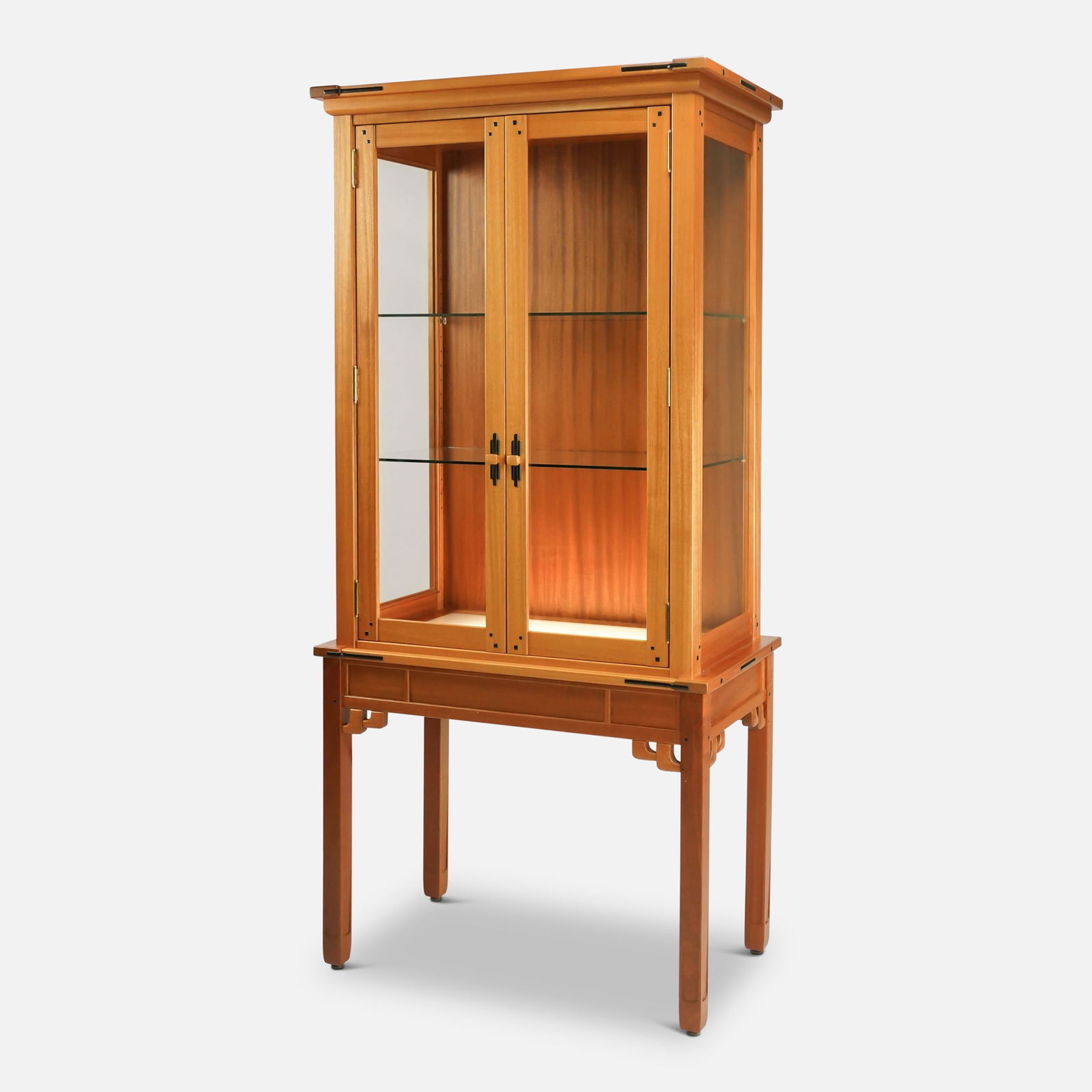 Greene & Greene Blacker House Style Arts & Crafts Bench Made Lighted Display Cabinet (1 of 13)
