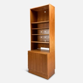 Poul Hundevad Danish Modern Two-Piece Teak Cabinet Shelf
