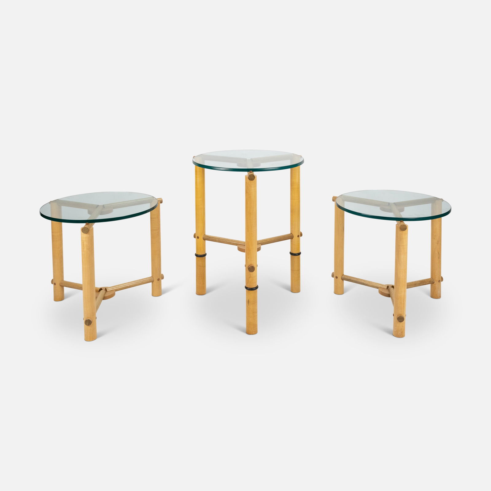 Three Christopher Weiland Contemporary Modernist Style Wood and Glass Side Tables (1 of 13)