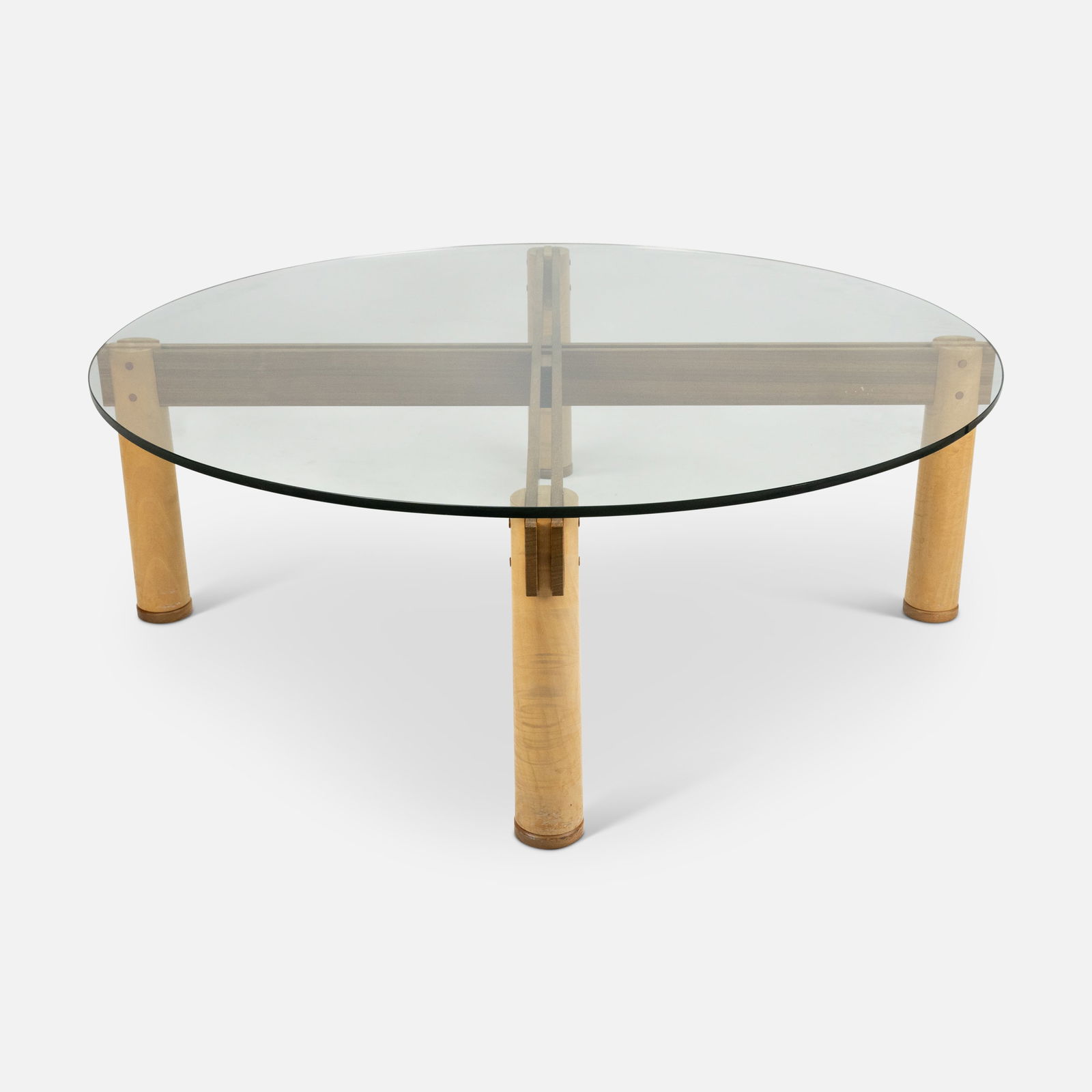 Christopher Weiland Fine Contemporary Bench-Made Wood and Glass Low Round Center Table (1 of 7)