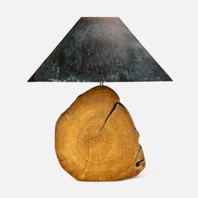 Live Edge Lamp w/Copper Shade