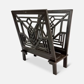 Frank Lloyd Wright Style Lake Geneva Tulip Metal Magazine Rack