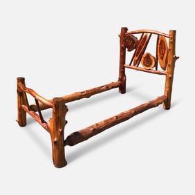 Rustic Live Edge Log Twin Bedframe #1