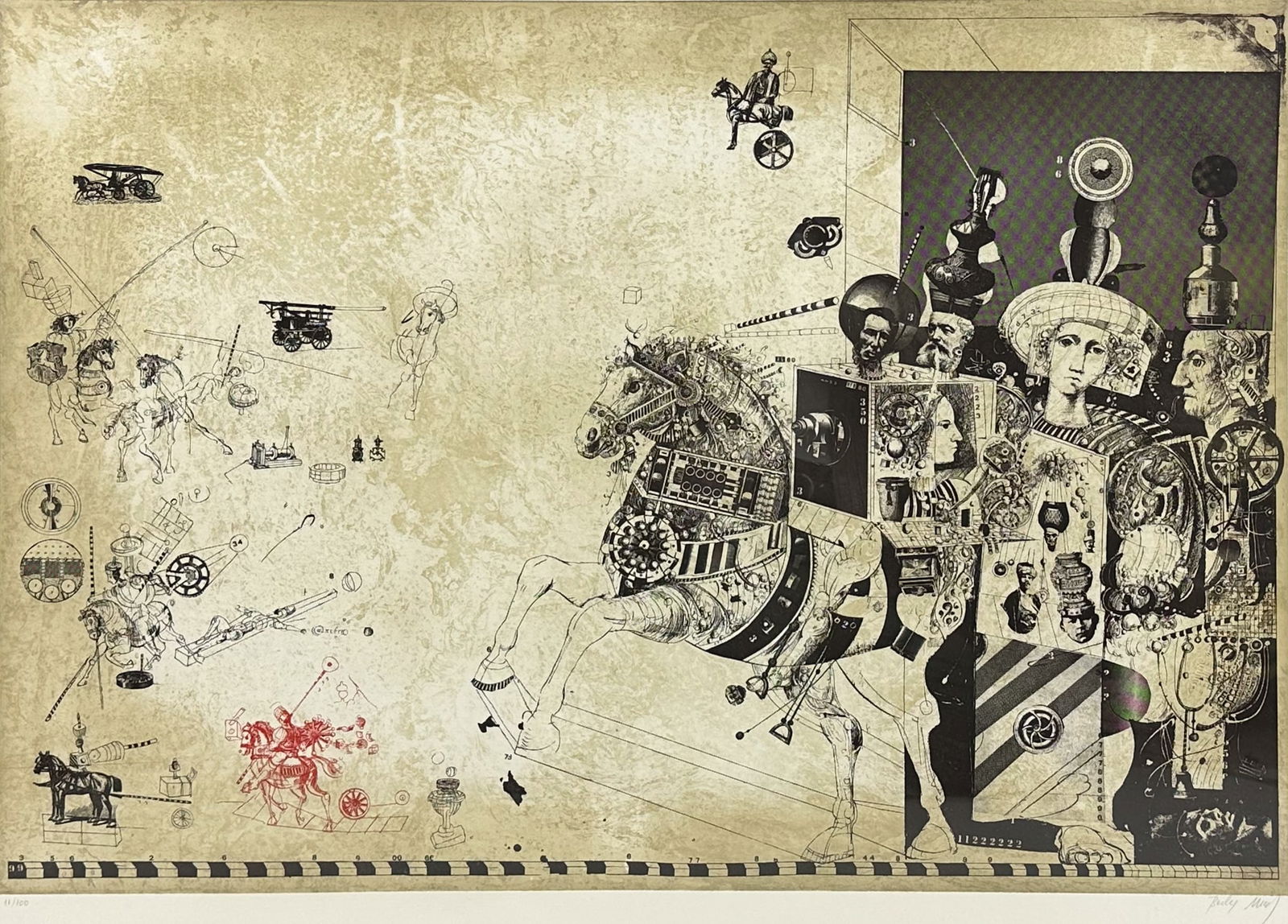 Mersad Berber "Horseman" Original Limited Edition Pencil Signed Framed Etching Print (1 of 5)