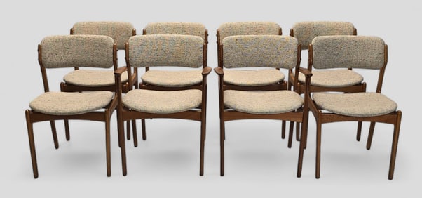 Eight Eric Buch for Od Mobler A-S Danish Modern Teak Dining Chairs