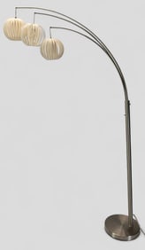 Modern Chrome Stainless Three-Light Arch Floor Lamp