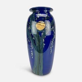 Richard Satava "Wisteria Harvest Moon" Contemporary Studio Art Glass Vase