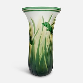 Kelsey Murphy Pilgrim "Dragon Tails" Cameo Contemporary Studio Art Glass Vase