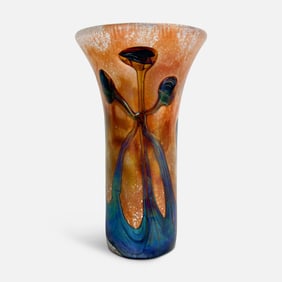 Michele Luzoro Contemporary Studio Art Glass Vase Italian/Memphis Style