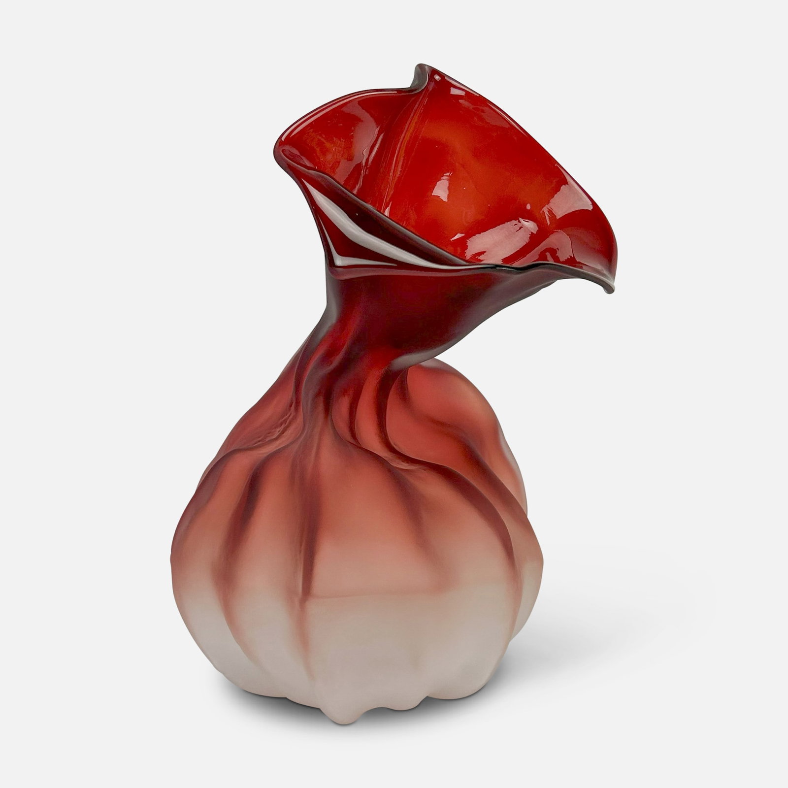 NiKolas Weinstein Frosted Daum Vase Contemporary Studio Art Glass Sculpture Vase (1 of 10)