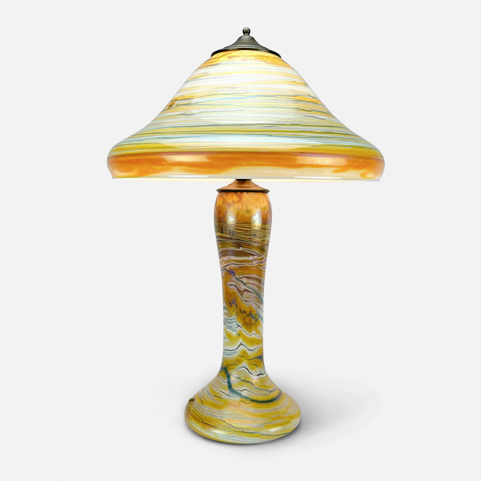 Drew Smith Glasshouse 1979 Iridescent Contemporary Studio Art Glass Table Lamp (1 of 10)