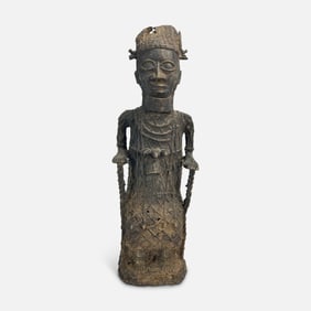Tribal African Benin Bronze Nigerian Tribal Male Figure
