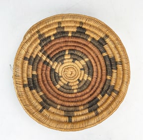Native American Indian Navajo Tribal Grass Wove Wedding Basket