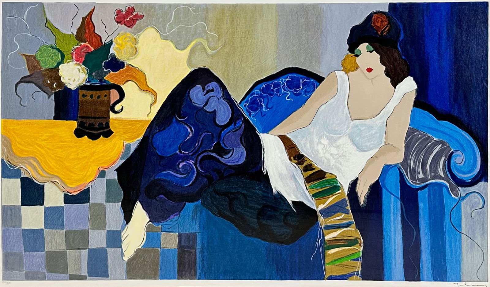 Itzchak Tarkay "La Fiance" Oversized Silkscreen Print Framed (1 of 6)