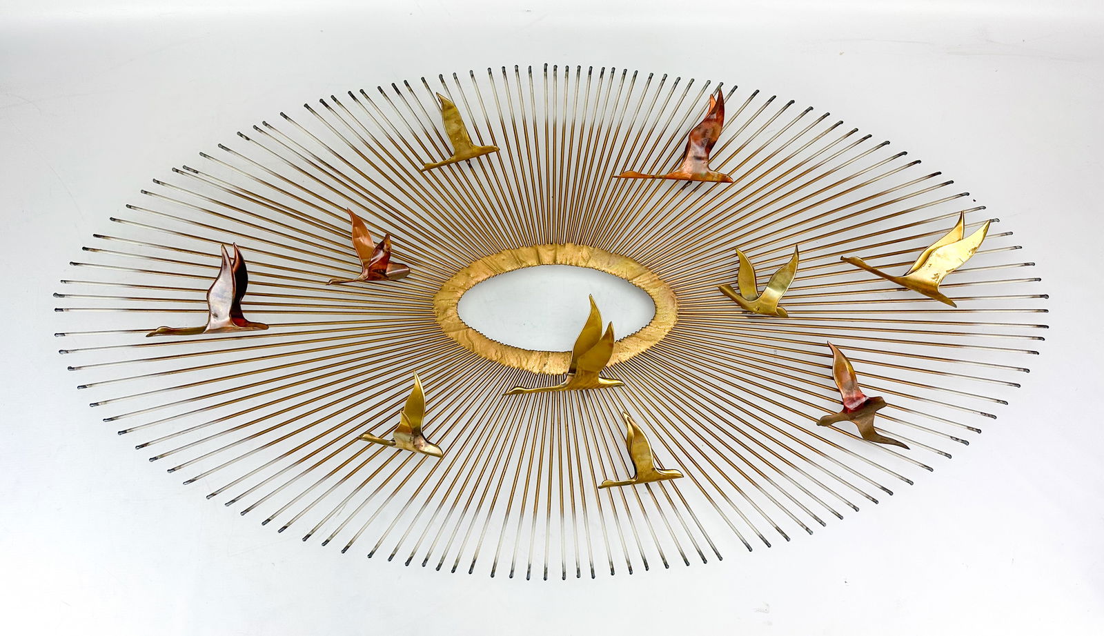 Curtis Jere Style Brutalist Brass Sunburst Wall Hanging Sculpture (1 of 5)
