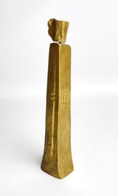 Cast Brass Postmodern Figural Woman Sculpture