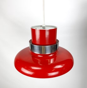 Lightolier Red Mid-Century Modern Pendant Lamp