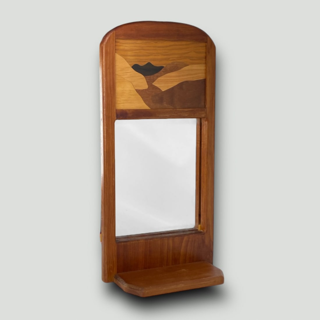 Marquetry Landscape Modernist Shaving Wall Mirror (1 of 5)
