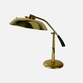 Space Age Brass Saucer Desk Lamp