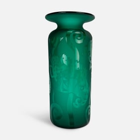 Correia Art Glass Koi Frosted Vase