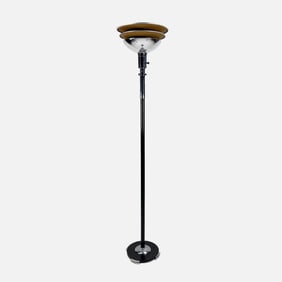 Gilbert Rohde for Mutual Sunset Art Deco Chrome Torchiere Floor Lamp