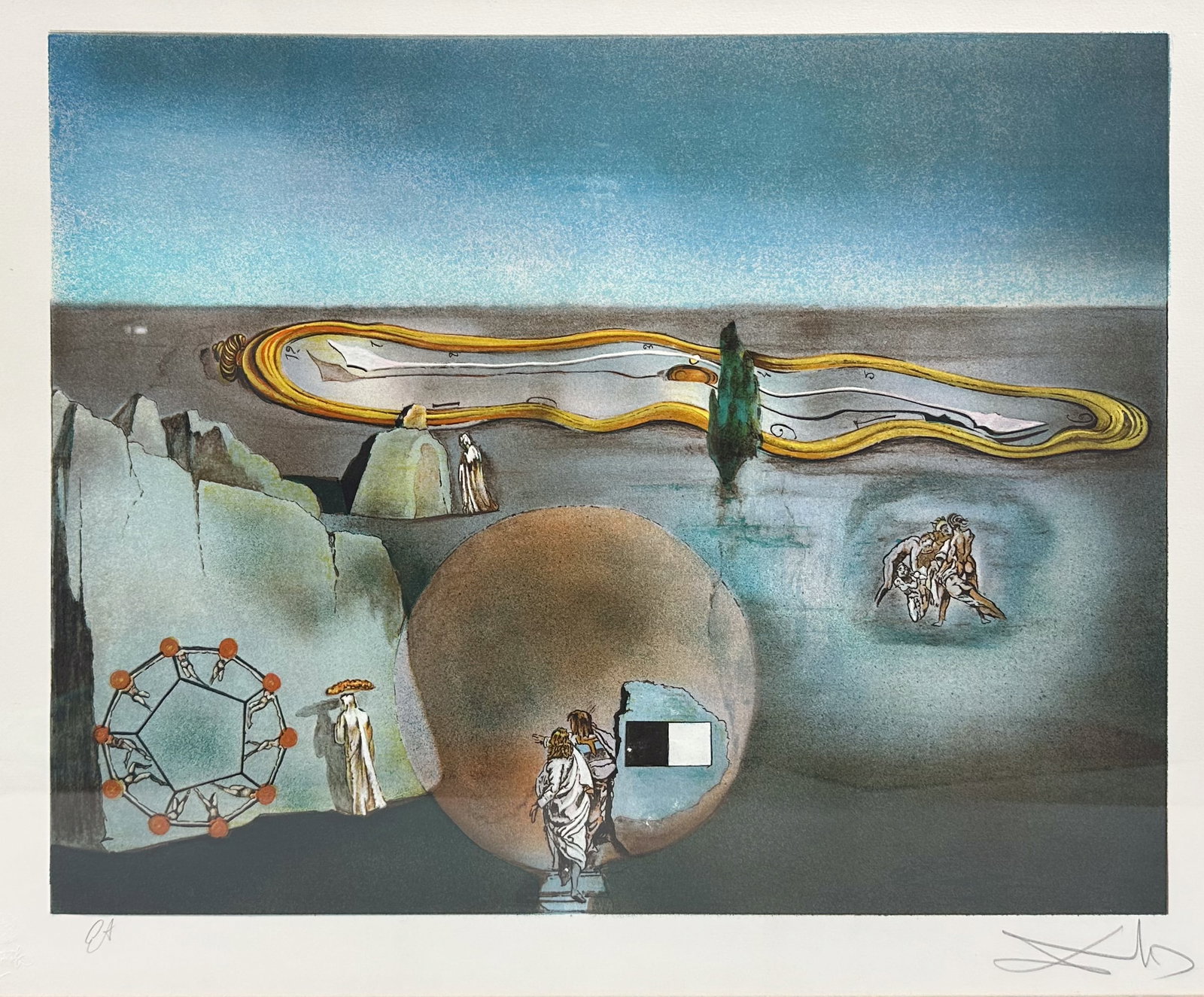 Salvador Dali "In Search of the Fourth Dimensions" Signed Lithograph Framed Print (1 of 6)