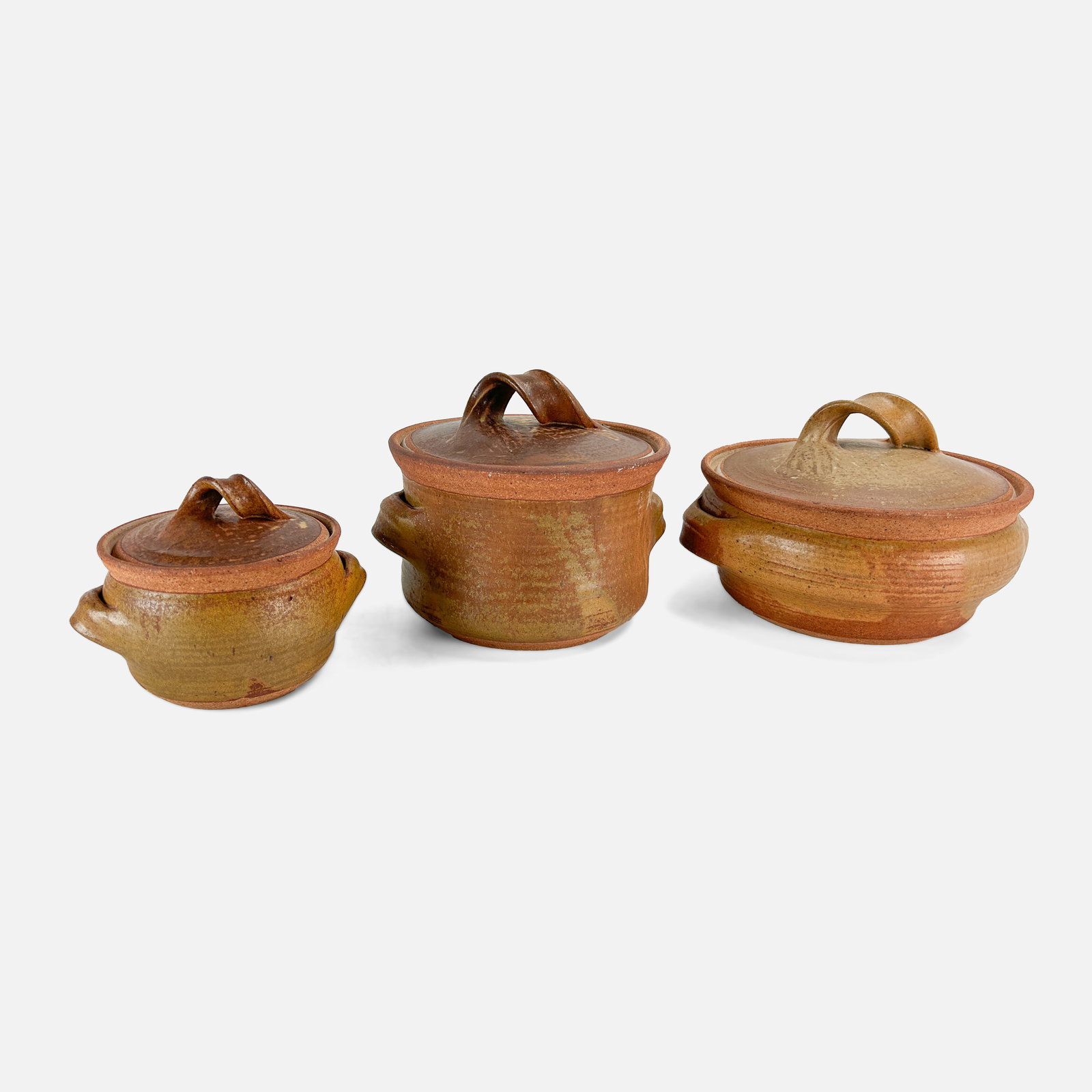 Three Karen Karnes Hand Built Stoneware Lidded Casserole Covered Dishes (1 of 9)