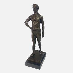 Signed Roman Emperor Bronze Sculpture