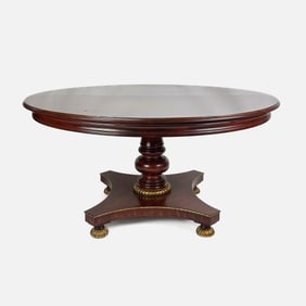 Large Gilt Mahogany Center Dining Table