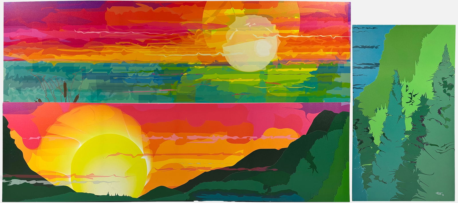 Three Contemporary Landscape Silkscreen Prints (1 of 11)