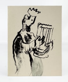 Marc Chagall Genuine 1965 Signed Inscribed Silkscreen Christmas Card w/Vava & Marc's Signatures #1