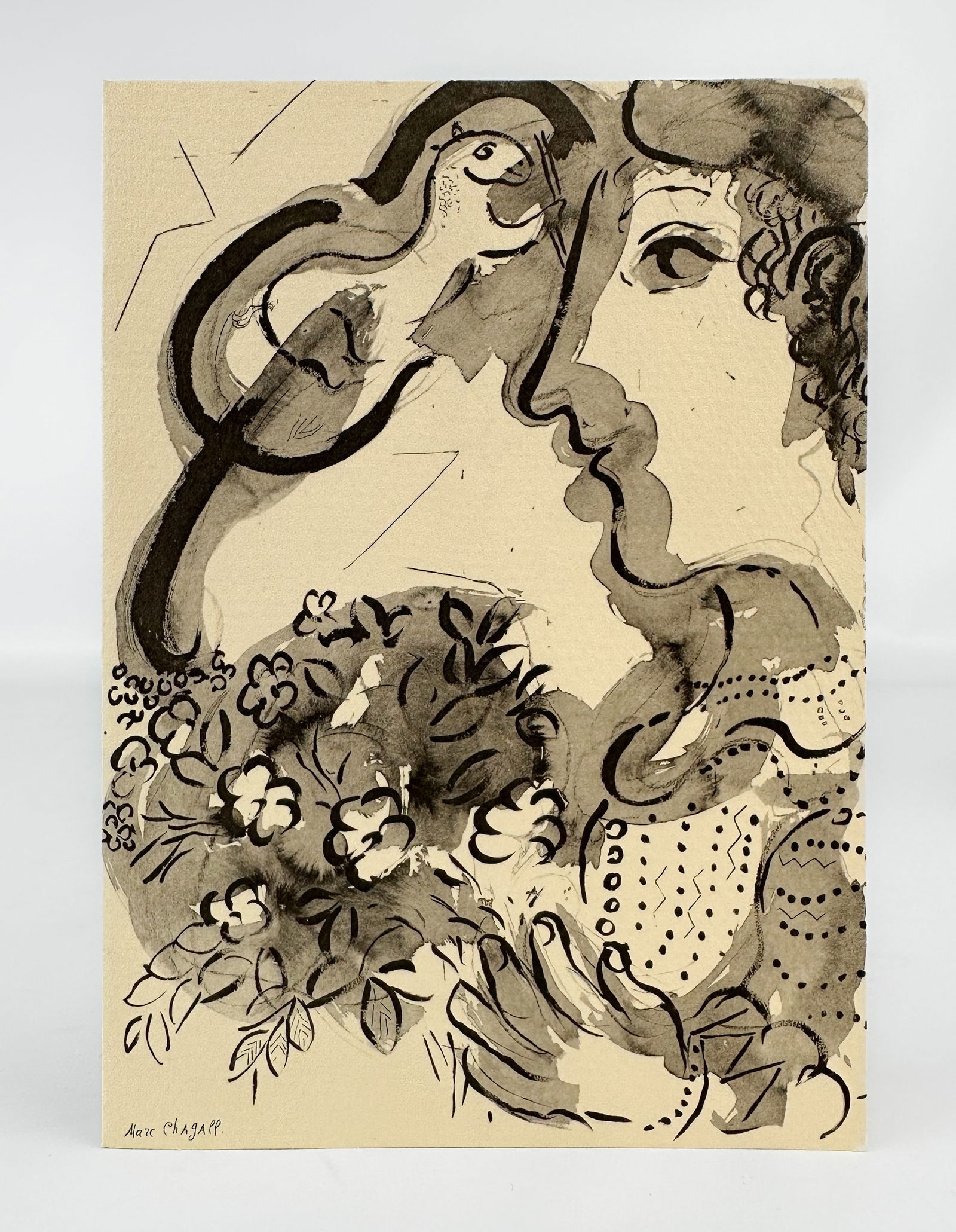 Marc Chagall Genuine 1967 Signed Silkscreen Print Galerie Maeght Invitation Card Paris #2 (1 of 5)