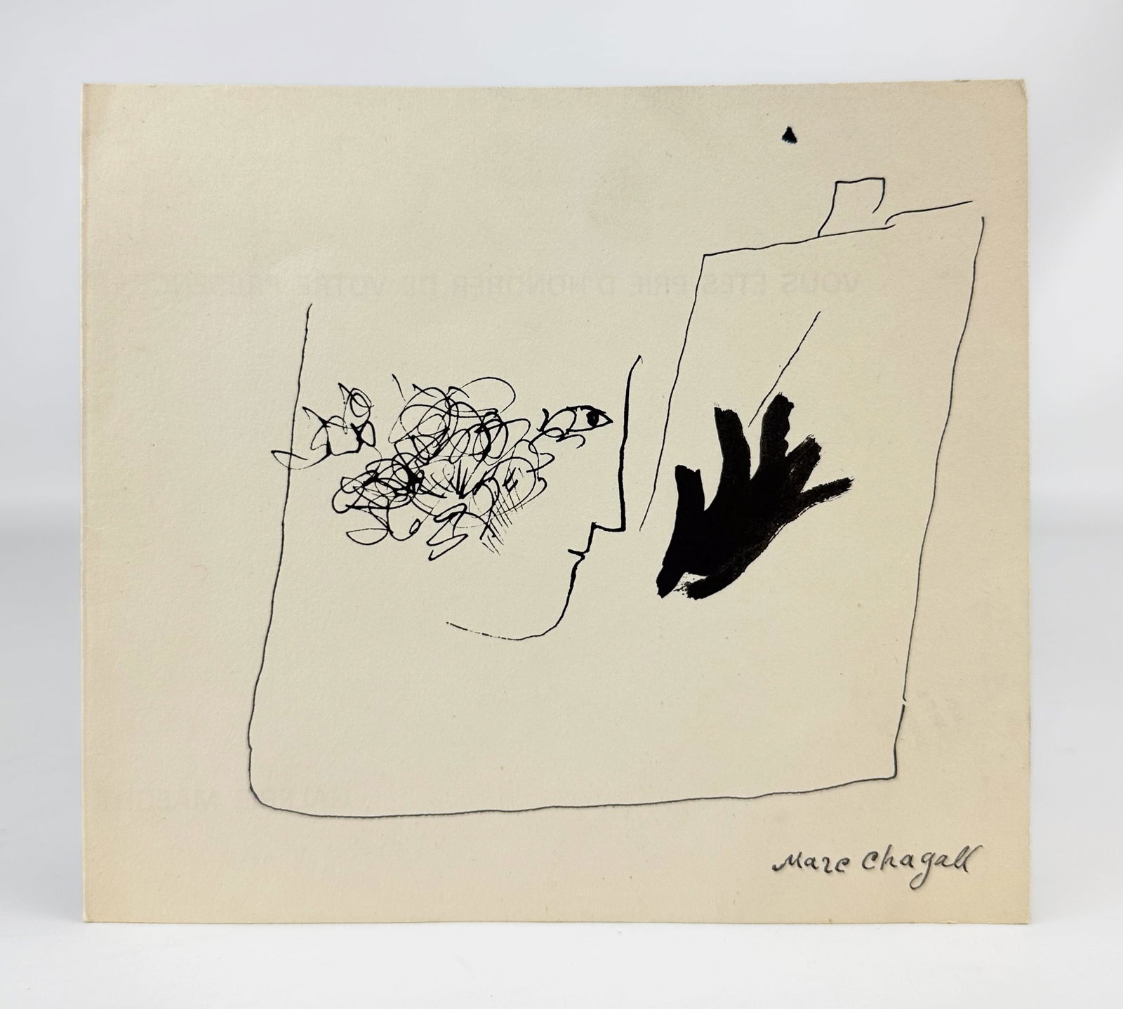 Marc Chagall Genuine 1964 Signed Silkscreen Print Galerie Maeght Invitation Card Paris #3 (1 of 5)