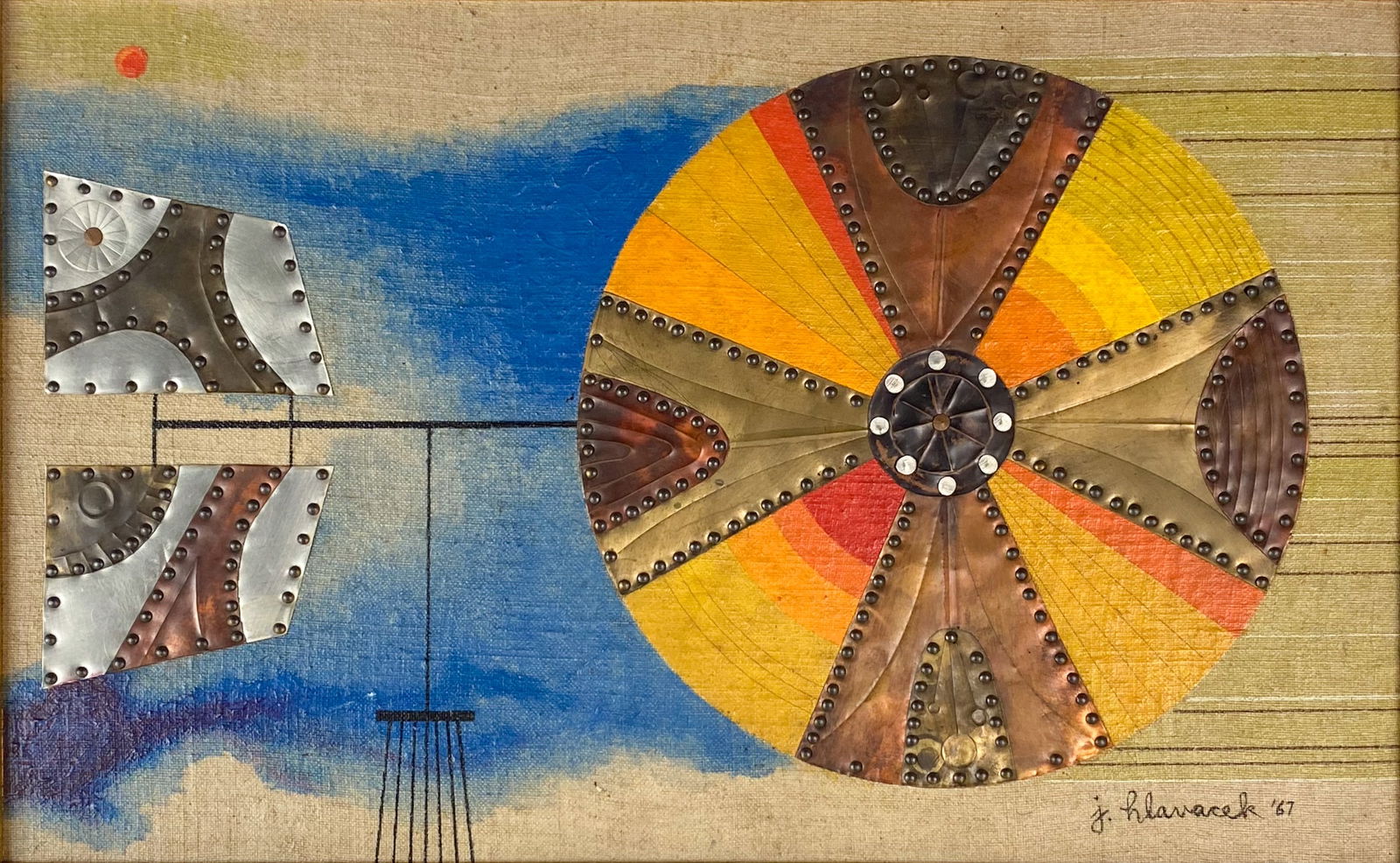 Joseph Hlavacek "Pastorah Indicator" 1967 Original Mixed Media Painting (1 of 6)