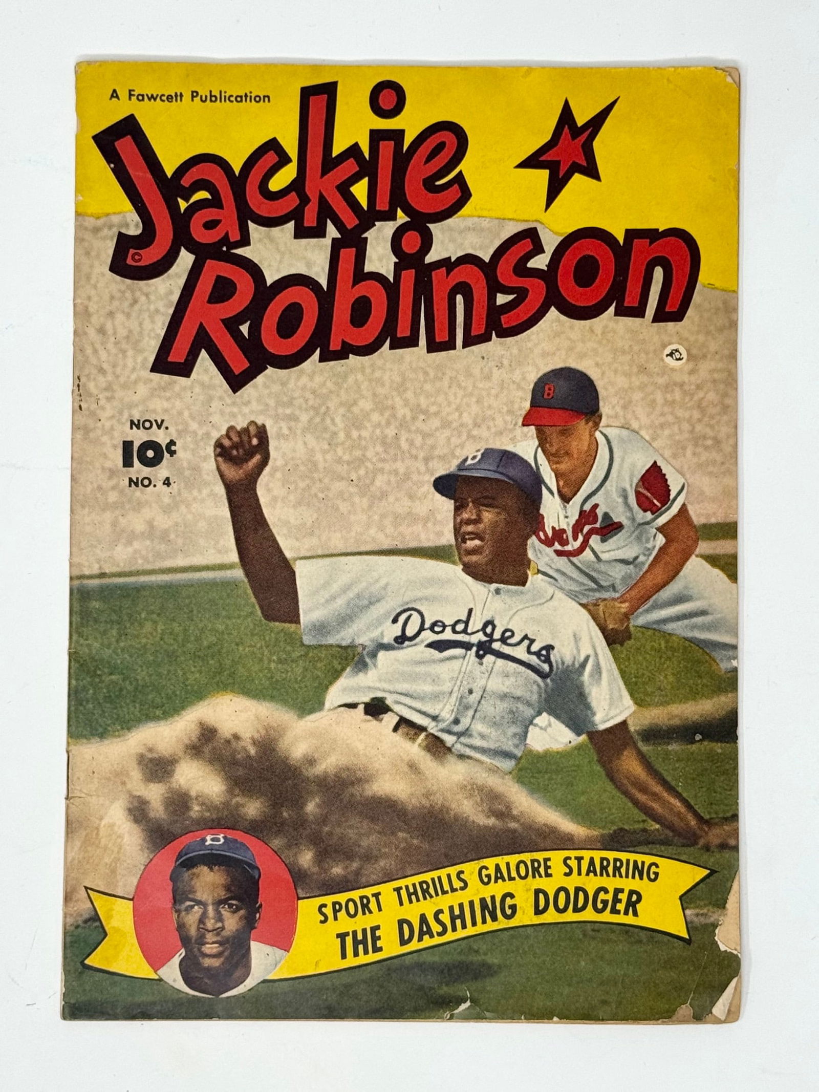 1950 Jackie Robinson Fawcett Publication Comic Book Vol. 1 No. 4 (1 of 6)