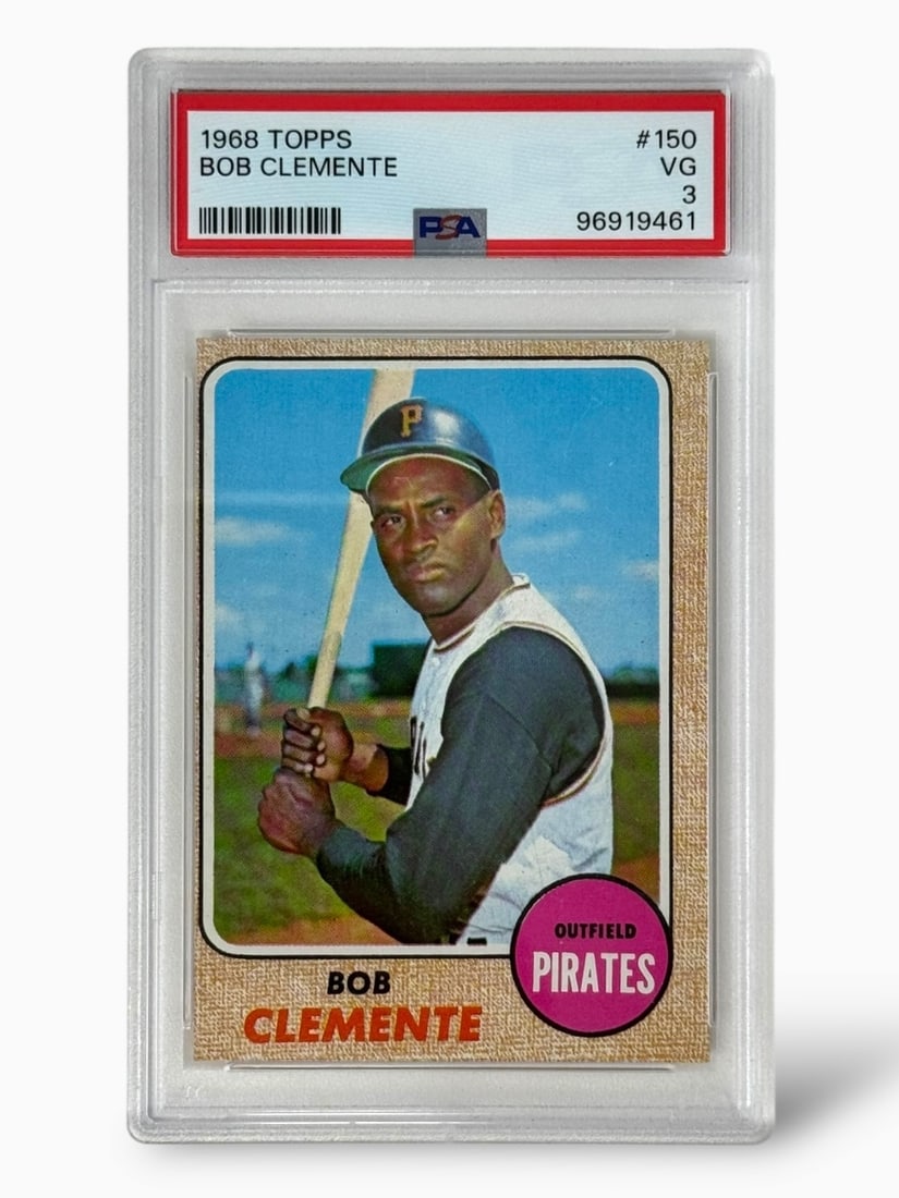 1968 Topps Bob Clemente #150 PSA Graded VG 3 Baseball Trading Card (1 of 2)
