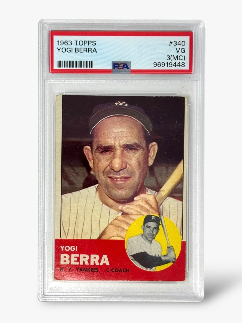 1963 Topps Yogi Berra #340 PSA Graded VG 3 (MC) Baseball Trading Card (1 of 2)